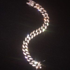 Iced out Bust down Cuban link bracelet New